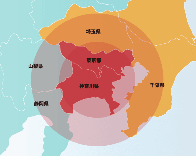 出張買取のエリアマップ